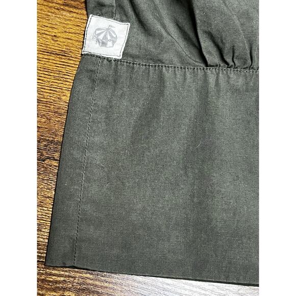 Nicobar Lagenlook Minimalist Dress Womens Medium Olive Green Cap Sleeve Pockets - Picture 4 of 9